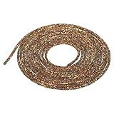 MECCANIXITY 5 Yard 6mm 0.24 inch Glitter Sequins Rope Sequins Rhinestone Tube Cord for DIY Wedding Dresses Costume Clothing Shoes Jewelry Accessory Brown