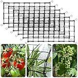 Grow Tent Trellis Netting 2x4', 6 Pack Heavy-Duty Elastic Plant Net with Steel Hooks, Flexible Hydroponics Scrog Support for Grow Tents, Gardening, and Horticulture