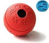 Interactive Treat Dispensing Toy Ball Puzzle for Dogs, Puppies - Intelligence and IQ Training to Reduce Separation Anxiety and Keep Pet Active While Away Red