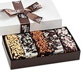 5 Valentines Chocolate Biscotti Gift Box, Gourmet Cookie Gift Basket for Food Delivery, Fancy Cookies Gift Ideas for Women, Men, Wife Girlfriend