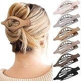 French Concord Hair Clips - 6Pcs Side Slide Volume Clips for Women Girls, Strong Hold No Slip Grip, Thick or Thin Hair (Matte Finish, L:4.6 IN, W:1.97IN)