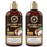 WOW Skin Science Coconut Milk Shampoo and Conditioner Set - Shampoo & Conditioner for Curly Hair - Paraben Sulfate Free - 33.82 Fl Oz