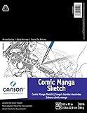 Canson Artist Series Comic and Manga Sketchbook, Foldover Pad, 8.5x11 inches, 50 Sheets (65lb/96g) - Artist Paper for Adults and Students - Graphite, Charcoal, Pencil, Colored Pencil