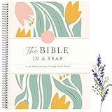 The Bible in A Year: A 52-Week Study Through Gods Word,Women Spiral Bible Study Journal, Beautiful Year in the Bible For Women,Christian Bible Studying Guide Notebook (A4 Size - 1Pcs)