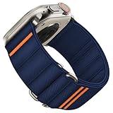 Suitisbest Sport Bands Compatible with Apple Watch Ultra Band 49mm 46mm 45mm 44mm 42mm Men Women, Stretchy Nylon Sport Loop Strap with S-Hook for iWatch Series 10 Ultra SE 9 8 7 6 5 4 3, Midnight Blue