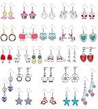 Wholesale Dangle Earrings for Girls-Cute Earrings for Teen Girls-Star Earrings-Food Earring Butterfly Earrings Horse Earrings Heart Earrings Animal Earring set-Snowman Earrings for Christmas Gift