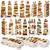 Kolldenn 150 Pcs Book Tracker Bookmarks Bulk 6.3 x 1.97 Inch Bookshelf Design Bookmarks Paper Tracking Bookmark Double Sided Reading Page Markers for Reading Lovers Students School (Fall)