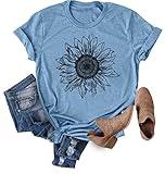 Chulianyouhuo Sunflower Graphic Shirt for Women Cute Flower Short Sleeve Ladies Tee Tops Teen Girls Casual T Shirt, Adult