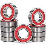 Bonbo 10Pcs 6203-2RS Bearings 17x40x12mm Deep Groove Ball Bearings Double Rubber Seal Bearings for Electric Motors, Wheels, Garden Machinery