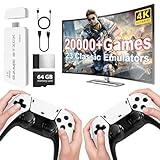 Wireless Retro Game Console, Retro Game Stick 4k HDMI Output Built-in 20,000+ Games 23 Emulators, Plug & Play Retro Game Stick for TV, Dual 2.4G Wireless Controller