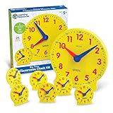 Learning Resources Classroom Clock Kit - Preschool Must Have, Teaching Time Activity , About Flash Time Cards, Montessori Toys, Math Manipulatives, Gifts for Boys and Girls, Toddler Activities