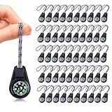 50 Pack Kids Compass Bulk Mini Compass for Kids,Children's Classroom Compass for Navigation Lesson,Plastic Compass for Party Favor/Hiking/Boy Scout/Outdoor Survival (Black)