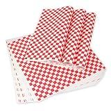 100pcs Deli Paper Sheets 12x12", Premium Food Basket Liners, Grease Resistant Wax Paper Sheets for Food, Classic Checkered Sandwich Wrapping Paper for Party, Festival and Outdoors, JIRNGLA