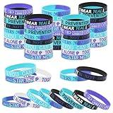 CCINEE 40Pcs Suicide Awareness Silicone Bracelets Purple Teal Inspirational Rubber Bracelets Motivational Rubber Bracelet with Inspirational Messages for Men Women Teen (8 Styles)