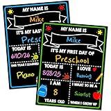 First Day of School Chalkboard, Reusable Back to School Sign, 14 x 11 in Beautiful Double Sized First Day of School Board, Paper Preschool Signs for Kids