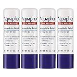 Aquaphor Lip Repair Stick with Jojoba Oil and Shea Butter, Moisturizing Lip Balms, Fragrance Free and Paraben Free, Immediately Relieves Dryness, 0.17 Oz Stick, Pack of 4