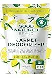 Good Natured Brand | Carpet Deodorizer & Freshener Powder | 31 oz Pet Odor Eliminator for Strong Odor & Pet Urine | Fresh Natural Lemon & Eucalyptus Scent | Safe for Homes with Pets