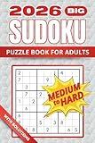 Sudoku Medium to Hard: Big Print, Two Puzzles Per Page With Full Solutions (Fun Sudoku Collection)