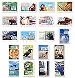 FUN FACTS postcard set of 20. Post card variety pack with trivia and fun fact theme postcards. Made in USA.