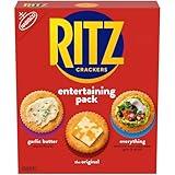 RITZ Crackers Entertaining Variety Pack with Original, Everything, and Garlic Butter Crackers, Snacks for Kids and Adults, Party Snacks, 10.3 oz
