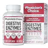 Physician's CHOICE Digestive Enzymes - Multi Enzymes, Organic Prebiotics & Probiotics for Digestive Health & Gut Health - Meal Time Discomfort Relief & Bloating - Dual Action Approach - 60 CT