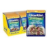 StarKist Reduced Sodium Chunk Light Tuna in Water, 2.6 oz Pouch (24 Pack) Ready to Eat Wild Caught Tuna, 17g Protein, 70 Calories Per Serving, Gluten Free, Soy Free, Kosher, Perfect for Salads, Keto Meals and Snacks