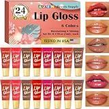 AZEN 24 Pack Lip Gloss Set, Color Lip Oil for Dry Cracked Lips Moisturizing Hydrating Nourishing with Vitamin E