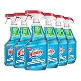 Windex Glass and Window Cleaner Spray Bottle, Bottle Made from 100% Recycled Plastic, Surface Cleaning Spray, Original Blue Scent, 23 Fl Oz (Pack of 6)