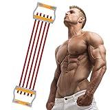 TOCO FREIDO Chest Expander, 5 Tubes Ajustable Arm Strength Trainer, Exercise Resistance Bands for Home Fitness Muscle Training (25lbs)
