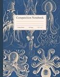 Composition Notebook: College Ruled, Vintage Octopus Notebook, Ocean Sea Life Animals, Beautiful Marine Biology Science Illustration Journal, 8.5" x 11"