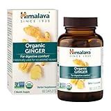 Himalaya Organic Ginger, 60 Day Supply - Digestive Health Supplement for Nausea, Upset Stomach Relief, and Occasional Bloating and Heartburn - USDA Organic, Vegan, Non-GMO, Gluten Free, 60 Caplets