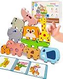 Maaacute Montessori Toys for 1 2 3 4 Year Old Boys Girls, Toddler Toys Age 2-4, 10 Pack Wooden Animal Blocks Sorting & Stacking Education Toddler Puzzles Toy,1 2 3 4 Year Old Girl Boy Birthday Gifts