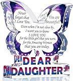 Daughter Birthday Gifts from Mom Dad, Daughter Gifts for Mothers Day, Unique Gifts for Daughter, Inspirational Gifts I Love You Daughter, Daughter Butterfly Decorative Signs Plaques