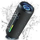 OHAYO Portable Bluetooth Speaker - IPX7 Waterproof, Wireless Stereo Pairing, 25-Hour Playtime, 24W Loud Sound, Bluetooth 5.3, Bass Boost, LED Lights, for Home/Shower/Outdoor/Beach/Travel, Gift Ideas