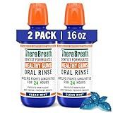 TheraBreath Healthy Gums Mouthwash Clean Mint, Antigingivitis, Dentist Formulated, 16 Fl Oz (2-Pack)