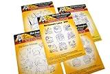 Aunt Martha's Iron On Transfer Patterns for Stitching, Embroidery or Fabric Painting, Nature Patterns for Tea Towels or Quilting, Set of 5