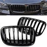 BILLDIO Front Grille For 2007-2014 BMW X5 E70 X6 E71，ABS Gloss Black Kidney Grill