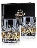 Whiskey Glass Set of 2, veecom 10 oz Crystal Whiskey Glasses Thick Bottom Bourbon Glasses Old Fashioned Rocks Glass Tumbler for Scotch, Cocktail, Liquor, Home Bar Whiskey Gifts for Men (Glass Set 2)