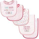 Luvable Friends Unisex Baby Bib and Burp Cloth Set, Girl Thank Heaven, One Size