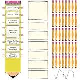 AmazingSpark Classroom Behavior Chart for Student Management Pencil Shape Kids Tracking Chart Hanging Creative Bulletin Board with 40 Pencil Printed Clips for School Preschool Child Care