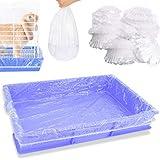 upcessory 50 pcs Disposable Cage Liners, Clear Plastic Rabbit Cage Liner Bag, Universal Toilet Film for Bunny, Hamster, Totoro, Hedgehog, Guinea Pig and Small Animals.