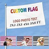 Custom Flag Design Your Own Logo/Image/Text One Side Double Sided Specialization Print Customize Banner Personalized Business Activities Decoration Outdoor Advertising Flags, 3x5 FT