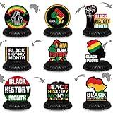 9 Pcs Black History Month Centerpieces Black Honeycomb History Month Decorations February Black Pride Table Centerpiece Set African Juneteenth Party Favors and Supplies African BHM Festival Decor