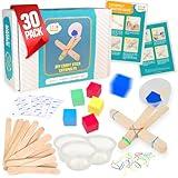 STEM Inventions Catapults Kit – Supplies to Build 30 Mini Toy Catapults - Complete Bulk STEM Project Kit for Kids and Classrooms
