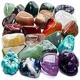 KALIFANO Bulk Tumbled Stones – Over 1,000 Carats Mixed Polished Healing Crystals & Gems for Reiki, Crafts, Kids & Decor (Includes Rose Quartz, Howlite Turquoise, Fluorite, Unakite, Lapis Lazuli) – Piedras de Cristal Para Decorar