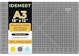 Premium Self Healing Cutting Mat 18'' x 12'', A3 Non-slip Sewing Mat for Quilting, 5-Ply Rotary Cutting Board Double-Sided for Crafts Cutting Fabric Scrapbooking Modeling Projects, Anthracite Gray
