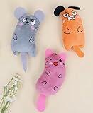 SFPrime 3-Pack Interactive Cat Chew Plush Toys with Catnip