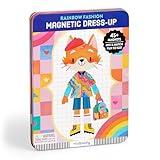 Mudpuppy Rainbow Fashion – Magnetic Dress Up Game with Illustrated Rainbow Scenes Including 2 Furry Characters and Over 40 Mix and Match Magnets Perfect for Travel