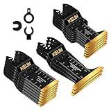 KELIN 16pcs Titanium Oscillating Tool Blades, Universal Multitool Blades for Metal Wood Cutting, Oscillating Saw Blade for Metal Hard Material, Multi Tool Blades Kits Fit Dewalt Milwaukee Bosch Ryobi