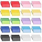 JARLINK 80 Pack Mesh Zipper Pouch, Pouch Bulk in 10 Colors, Multipurpose Storage Bags for Organizing Makeup Essentials, Travel Accessories, Office, School and Teacher Supplies
